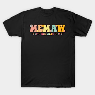 Memaw Est 2024 Memaw To Be Gifts New Memaw Pregnancy T-Shirt